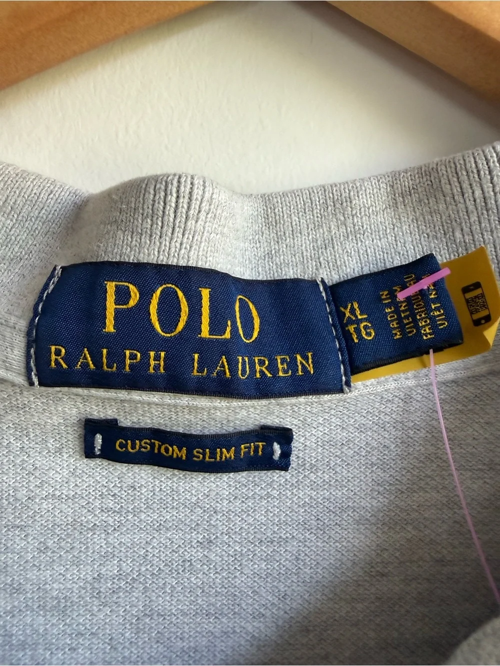 Ralph Lauren Men’s Light Gray Polo Shirt with Navy Pony